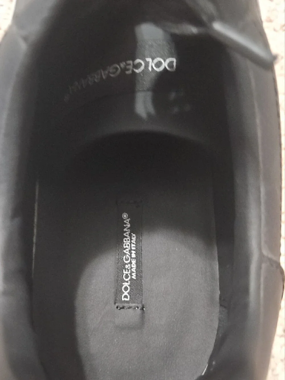 Dolce & Gabbana Black Lace-Up Sneakers with White Logo Patch